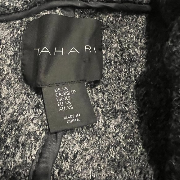 Tahari Wool Asymmetrical Zip Moto Gray Jacket XS - Picture 7 of 7